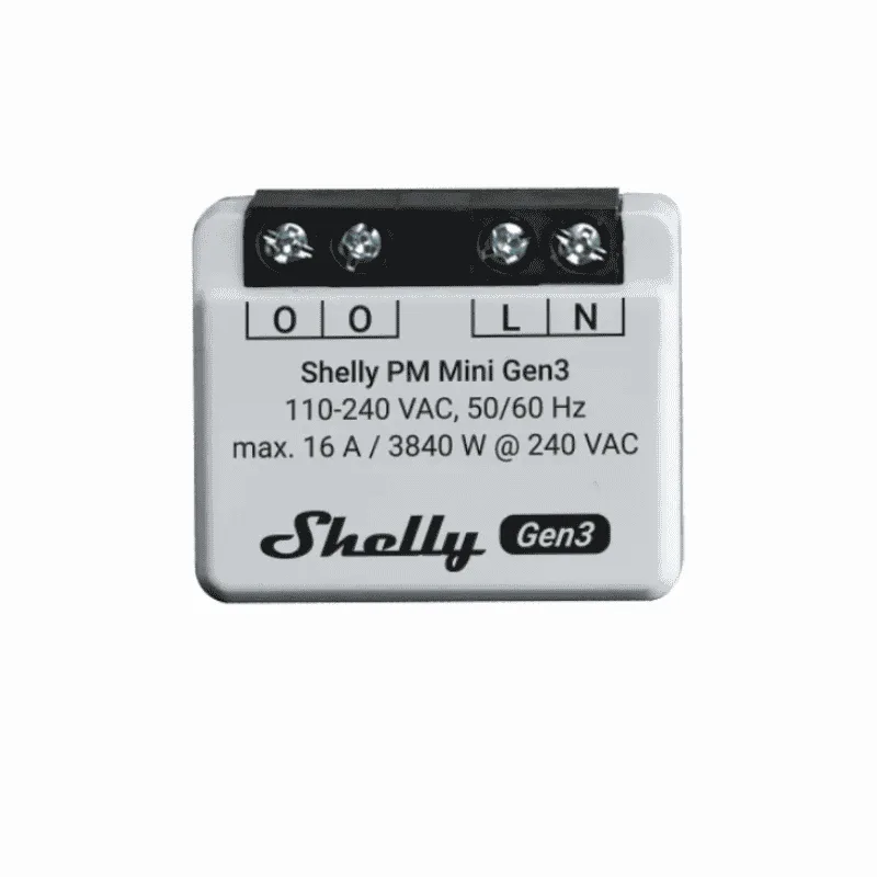 Shelly PM Mini Gen3, Contor Smart Consum Energie Wi-Fi, 16A